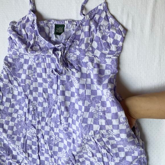 Wild Fable Women’s Sleeveless Slit Front Sexy Mini Dress size XS, Purple & White - Picture 8 of 10